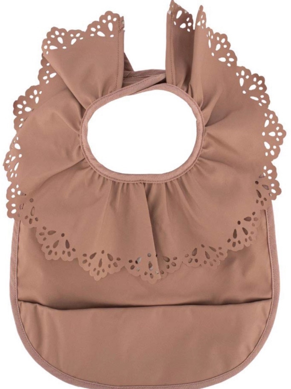 🇸🇪 ELODIE Details Ruffle-Trim Baby Bib in Faded Rose